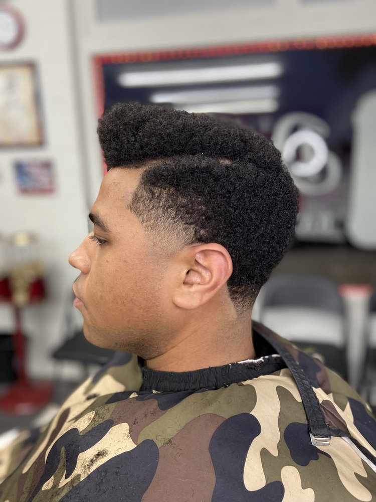 Fresh fade haircut finished in a Duff's Barber Shop chair